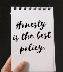 Honesty is the best policy written on notepad.